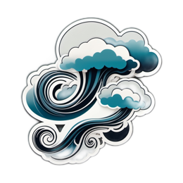 waves clouds illustration SVG PNG design with clean design elements