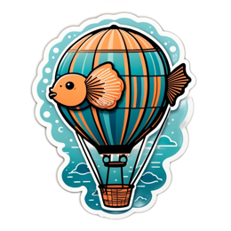 balloon fish SVG PNG design with clean design elements