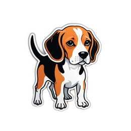 dog beagle sticker SVG PNG design with clean design elements