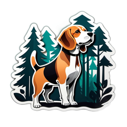 beagle forest SVG PNG design with clean design elements