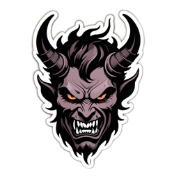 devil sticker SVG PNG design with clean design elements
