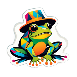 artistic frog sticker SVG PNG design with clean design elements