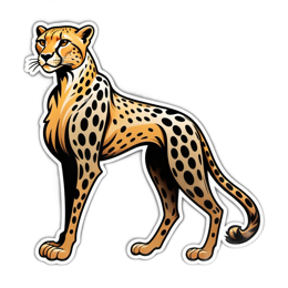 cheetah sticker SVG PNG design with clean design elements