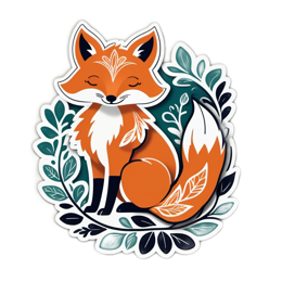 fox flora SVG PNG design with clean design elements