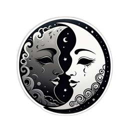 moon faces SVG PNG design with clean design elements