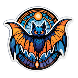 bat stainedglass SVG PNG design with clean design elements