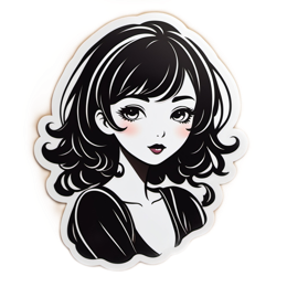 stickers portrait SVG PNG design with clean design elements