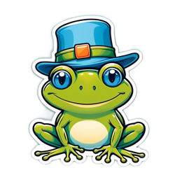 frog hat cartoon SVG PNG design with clean design elements