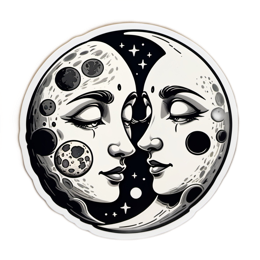 moon faces cosmic SVG PNG design