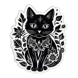 blackcat flowerdesign floral SVG PNG design with black floral elements