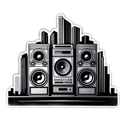 sticker speaker SVG PNG design with clean design elements