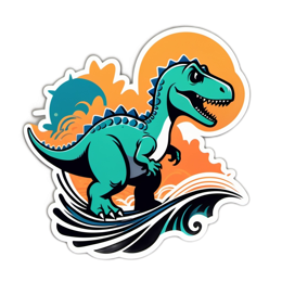 dinosaur sunset SVG PNG design with clean design elements