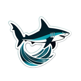 shark swimming SVG PNG design with clean design elements