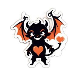 devil character sticker SVG PNG design with clean design elements