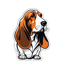 basset hound sticker SVG PNG design with clean design elements