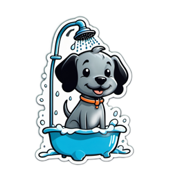 bathing happy dog SVG PNG design