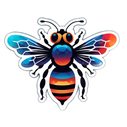 colorful bee SVG PNG design with clean design elements