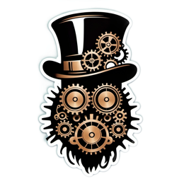 steampunk top hat gears SVG PNG design with clean design elements