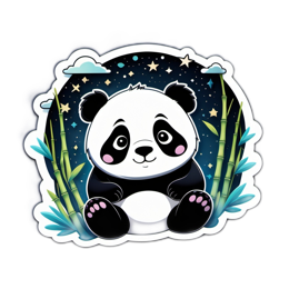 sticker panda bamboo SVG PNG design with clean design elements