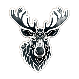 artistic moose head SVG PNG design with clean design elements
