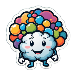 cartoon character colorful bubbles SVG PNG design
