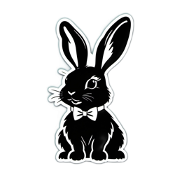 black rabbit bowtie SVG PNG design