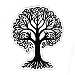 tree blackwhite SVG PNG design with clean design elements