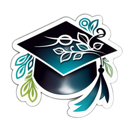 graduation cap leaves SVG PNG design with clean design elements