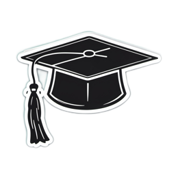 graduation cap sticker SVG PNG design with clean design elements