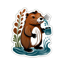 beaver water play SVG PNG design with clean design elements