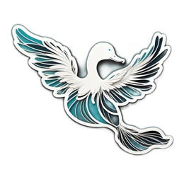 artistic flying duck SVG PNG design with clean design elements