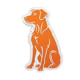 sticker orange dog SVG PNG design with clean design elements