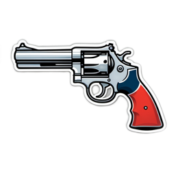 sticker revolver SVG PNG design with clean design elements