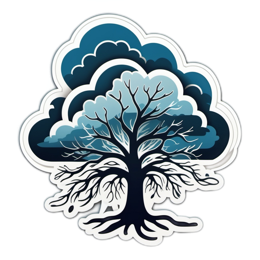 tree clouds SVG PNG design with clean design elements
