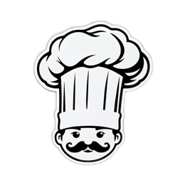 chef hat cartoon SVG PNG design with clean design elements