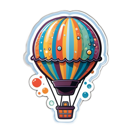 hot air balloon sticker SVG PNG design with clean design elements