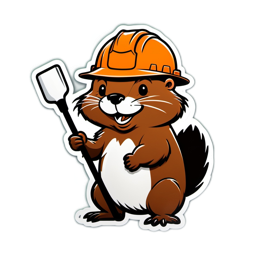 friendly otter construction SVG PNG design