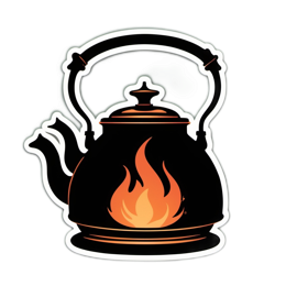 tea kettle fire SVG PNG design with clean design elements