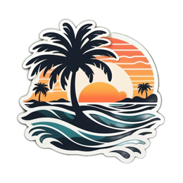 sunset beach SVG PNG design with clean design elements