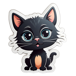 sticker cute cat SVG PNG design with clean design elements