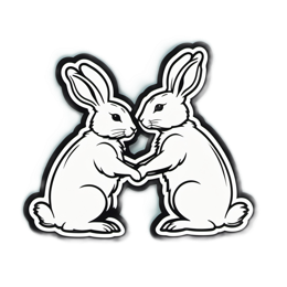 rabbits friendship SVG PNG design with clean design elements
