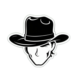 cowboy blackhat sticker SVG PNG design with clean design elements