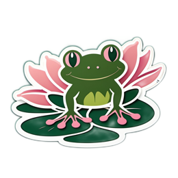 frog lotus SVG PNG design with clean design elements