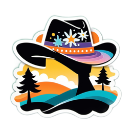 farm hat silhouette floral SVG PNG design with floral elements