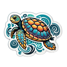 turtle ocean SVG PNG design with clean design elements