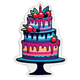 cake colors birthday SVG PNG design