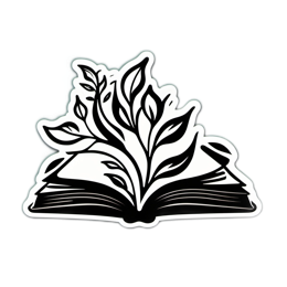 artistic nature SVG PNG design with black and white floral elements