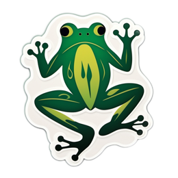 frog green SVG PNG design with clean design elements