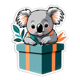 unicorn koala sticker SVG PNG design with clean design elements