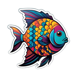 fish colorful acrylic SVG PNG design with clean design elements